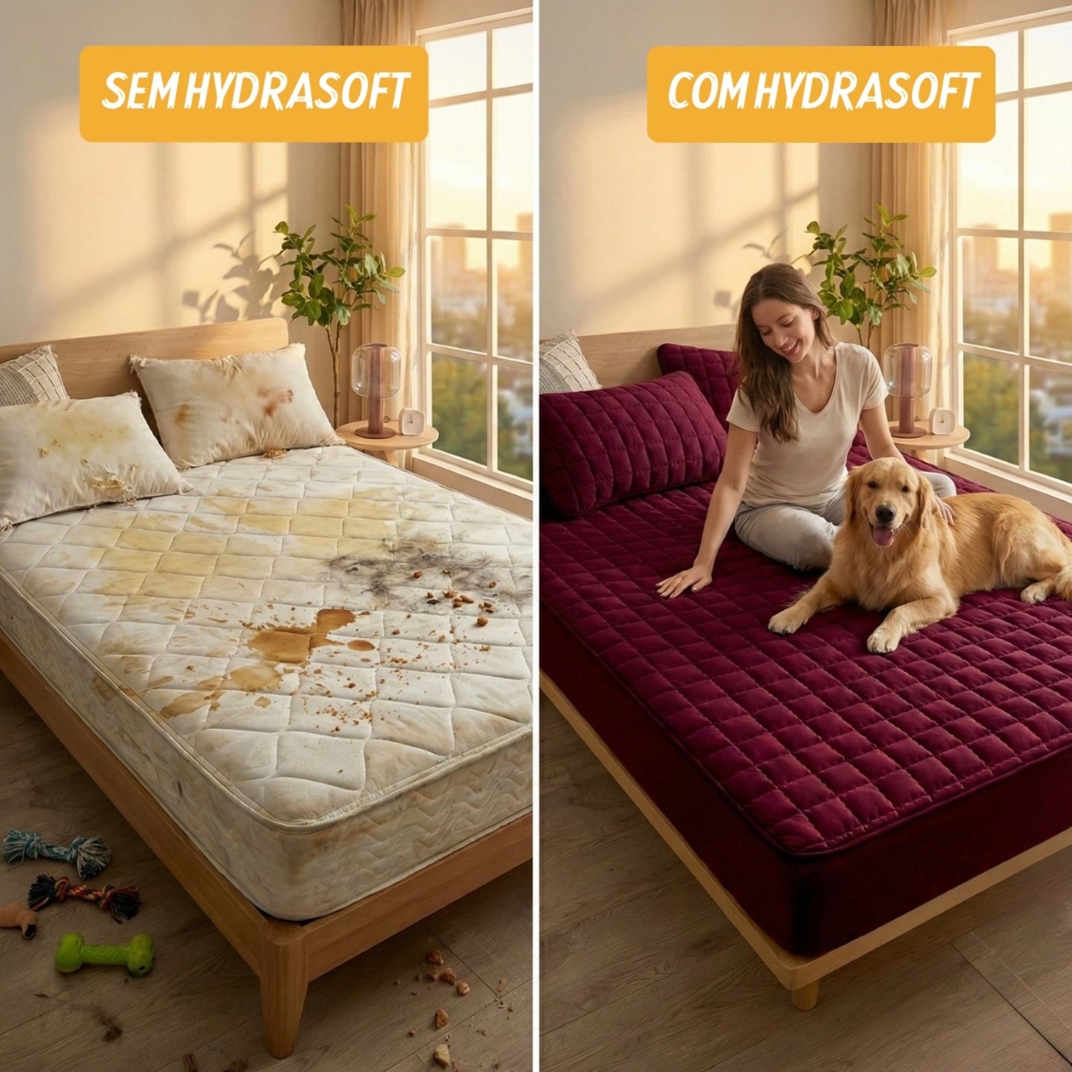[COMPRE 1, LEVE 2] HydraSoft™ Jogo de Cama Impermeável Premium – Capa + 2 Fronhas