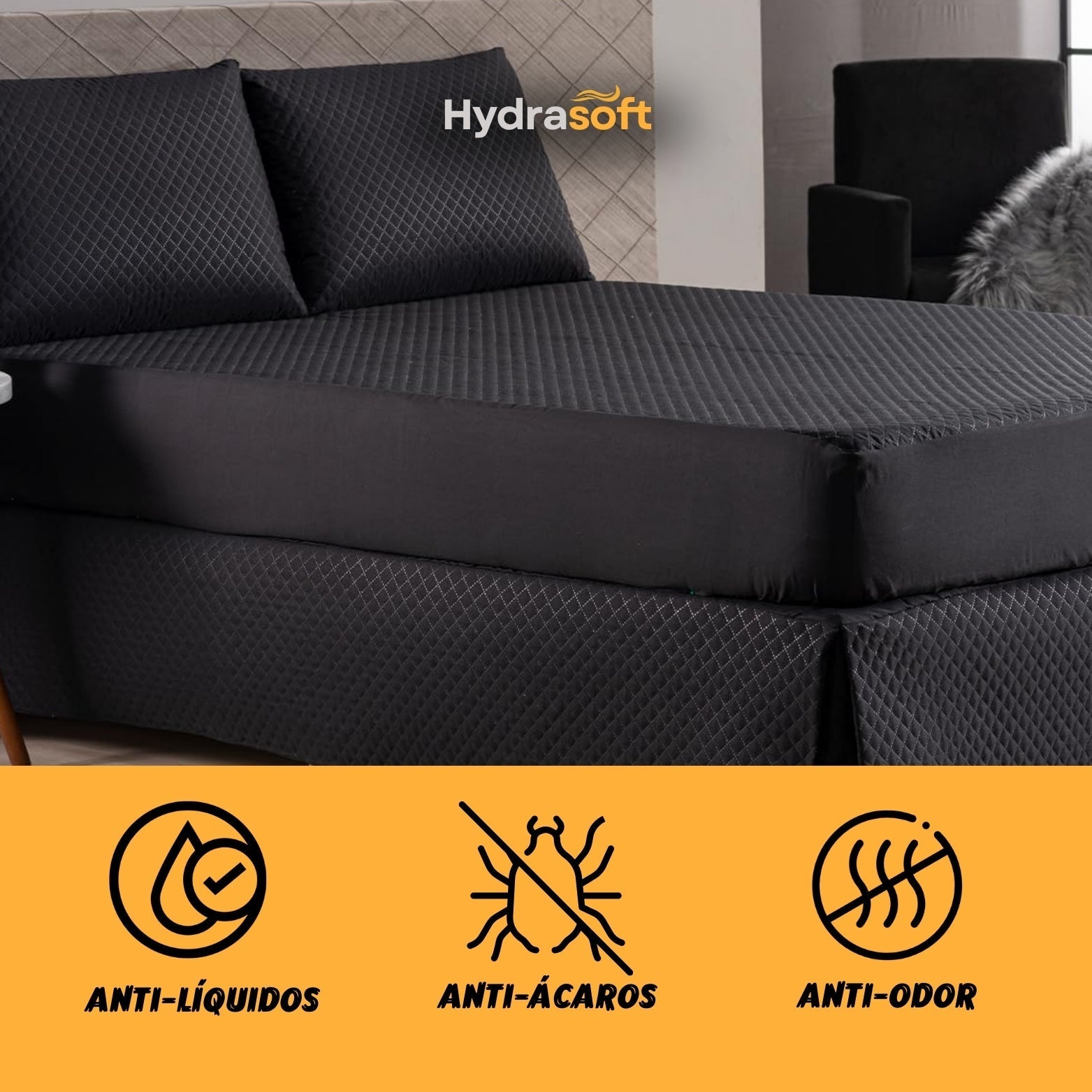 [COMPRE 1, LEVE 2] HydraSoft™ Jogo de Cama Impermeável Premium – Capa + 2 Fronhas