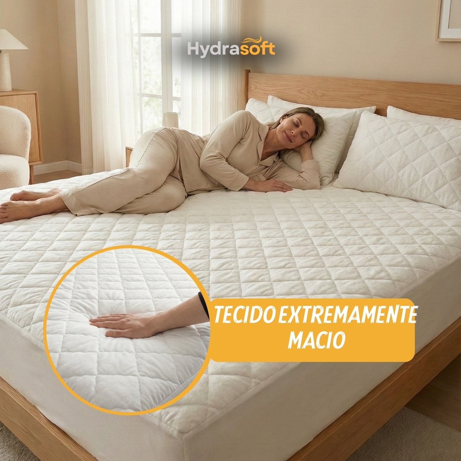 [COMPRE 1, LEVE 2] HydraSoft™ Jogo de Cama Impermeável Premium – Capa + 2 Fronhas