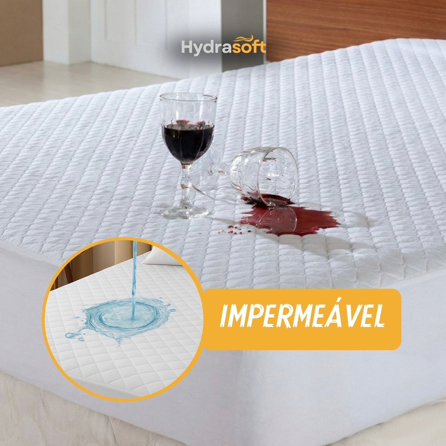 [COMPRE 1, LEVE 2] HydraSoft™ Jogo de Cama Impermeável Premium – Capa + 2 Fronhas