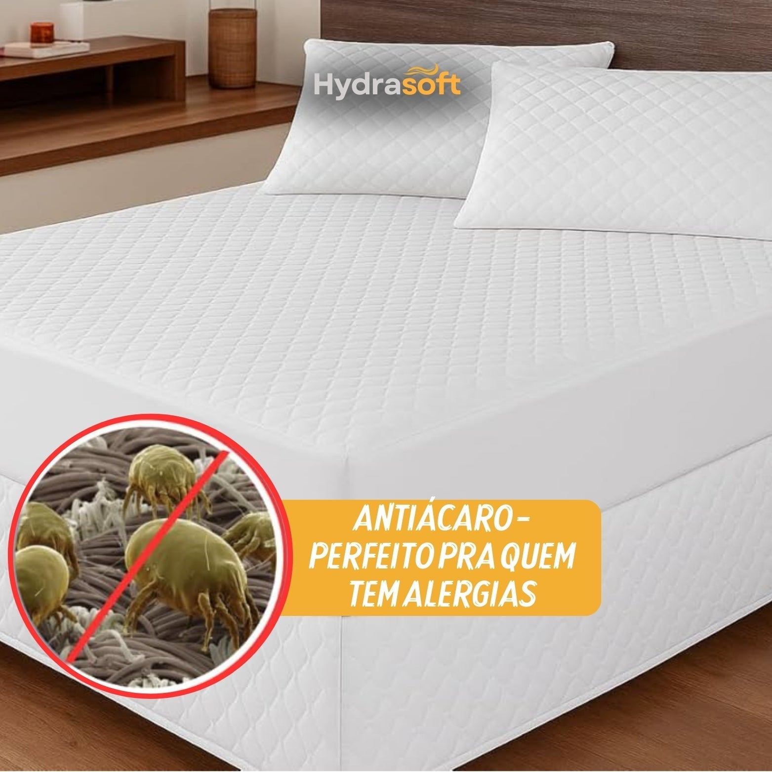 [COMPRE 1, LEVE 2] HydraSoft™ Jogo de Cama Impermeável Premium – Capa + 2 Fronhas